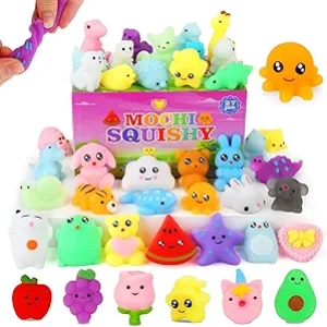 27pcs Mochi Squishy Toys - Kawaii Mini Squishies Party Favors for Kids 4-12