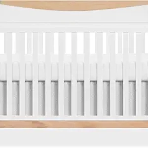 Dream On Me Emerson 5-in-1 Convertible Full-Size Baby Crib - White & Vintage Oak