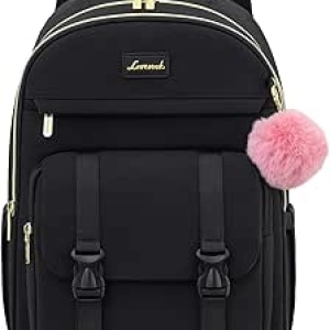LOVEVOOK Teen Girl School Backpack - 15.6 Inch Laptop Backpack with Fluffy Charm