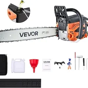 VEVOR 20" 62CC Gas Powered Chainsaw - 3.8 HP Professional Cutting Tool