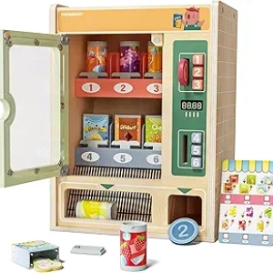 Wooden Vending Machine Play Set for Kids - Interactive Montessori Toy Ages 3+
