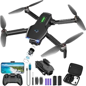 1080P FPV Foldable Drone with Camera - Brushless Motor, 2 Batteries, Beginner Friendly
