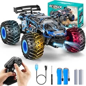1:18 Scale Remote Control Car - All-Terrain RC Truck with LED Lights for Kids 4-12