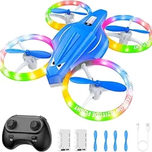 Kids Drone with LED Lights, 3D Flip & Altitude Hold - Beginner Friendly Mini Drone