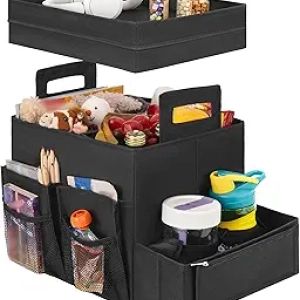 StorageWorks Car Trunk Organizer with Lid - Waterproof Seat Back Storage