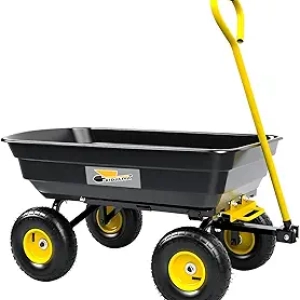 600 lb Heavy-Duty Garden Dump Cart with Pneumatic Tires & 180° Pivot Steering