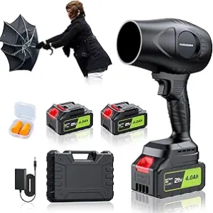980,000 RPM Cordless Leaf Blower - 21V Electric Handheld Blower with 2 Batteries & Fast Charger