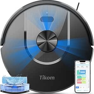 Tikom L8000 Pro Robot Vacuum and Mop Combo - 6000Pa Smart Mapping, 150 Min Runtime