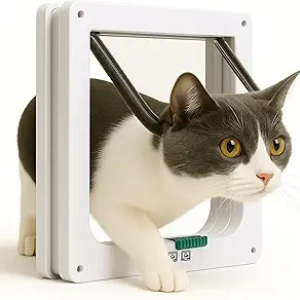 Extra Large Cat Door with 4-Way Lock - Weatherproof Pet Door for Cats & Small Dogs