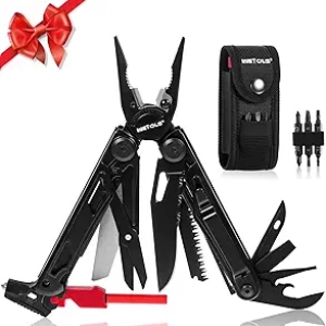 WETOLS 27-in-1 Multitool with Pocket Knife | Stainless Steel EDC Gear for Survival & Camping