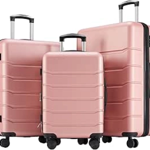 OLIXIS 3-Piece Luggage Set 20/24/28 Inch Hardside Suitcases with Spinner Wheels