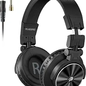 Professional Studio Headphones 40kHz Hi-Res DJ Recording Headphones with Dual Jacks