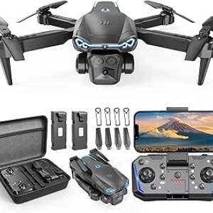 Foldable Drone with 1080P HD Camera | FPV Live Video, Beginner-Friendly, 2 Batteries