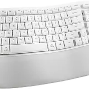 Nulea RT08 Wireless Ergonomic Keyboard - Wave Design with Cushioned Palm Rest for Mac & Windows