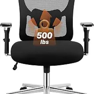 500lbs Heavy Duty Big and Tall Office Chair with Lumbar Support & 4D Armrest