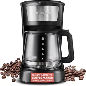 Gourmia 12 Cup Coffee Maker with Pause & Serve - One-Touch Brewing
