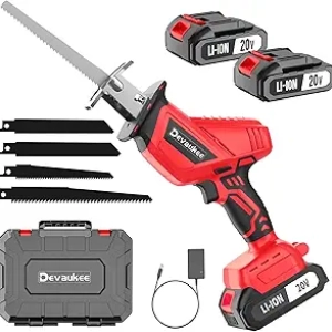20V Cordless Reciprocating Saw - 3500SPM Electric Sawzall with 4 Blades & 2 Batteries
