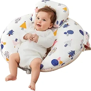 Nursing Pillow for Breastfeeding & Bottle Feeding with Adjustable Waist Strap | Ergonomic 15° Support