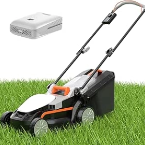 Litheli Cordless Electric Lawn Mower 13.2" - 1300 Sq.Ft Coverage w/ 4.0Ah Battery