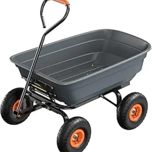 VINGLI 440LBS Dump Cart Wagon with Quick-Release - All-Terrain Garden Wheelbarrow