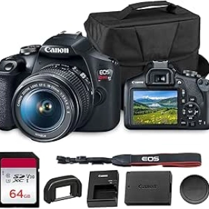 Canon EOS Rebel T7 DSLR Camera 24.1MP - Complete Kit with 18-55mm Lens, Wi-Fi & 64GB Card