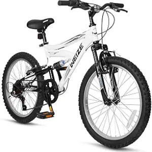 WEIZE Kids Mountain Bike 20 24 Inch - Full Suspension Bicycle for Ages 6-14