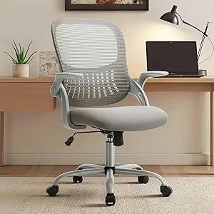 Ergonomic Mesh Office Chair with Lumbar Support & Flip-up Arms