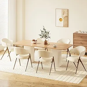 COLAMY Dining Chairs Set of 6 - Modern Upholstered Kitchen Chairs with Padded Seat