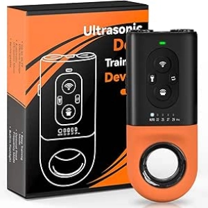 Dog Bark Deterrent Device with Dual Ultrasonic Emitters | 35 FT Range | Rechargeable