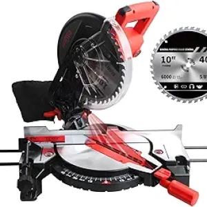 10" Compound Miter Saw with Laser Guide - 15-Amp Motor & 40T TCT Blade