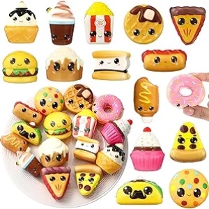 30 Pcs Mini Fast Food Squeeze Toys - Slow Rising Stress Relief Foam Toys Bulk Pack