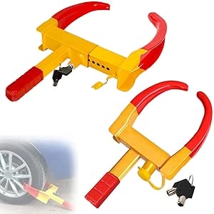 Universal Wheel Lock 2 Pack - Heavy Duty Anti-Theft Trailer Lock for Cars, SUVs & RVs