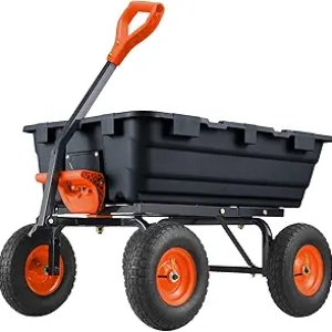 Garvee 800 LBS Heavy-Duty Poly Garden Dump Cart with 10" Tires & Quick Release