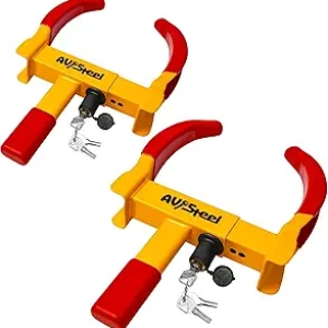 Universal Wheel Lock for Car & Trailer - Heavy Duty Anti-Theft Device (2-Pack)