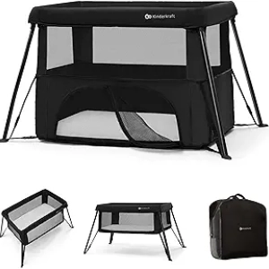 Kinderkraft CAMI 3-in-1 Travel Cot - Portable Baby Bed Birth to 3 Years