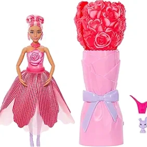 Barbie Petal Pop Scented Doll with Rose Dress & Water Reveal Surprises