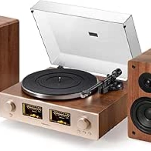 HiFire X Vinyl Record Player - 100W Hi-Fi Turntable System with Audiophile Speakers & DSP Preamp