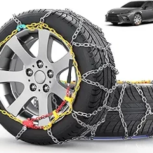 Snow Chains Easy Install Tire Traction for Cars SUVs - Emergency Winter Chains 215-265