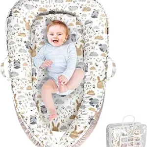 Portable Baby Lounger for Newborn 0-24 Months | Travel Nest & Floor Play