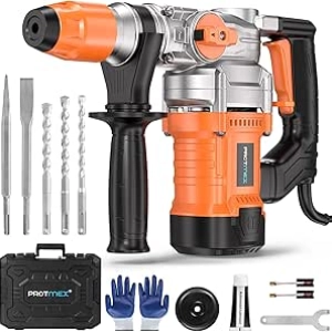13 Amp SDS-Plus Rotary Hammer Drill - 1-1/4" Concrete Breaker with Safety Clutch & Vibration Control