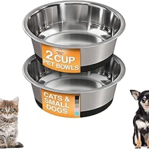Neater Pet Stainless Steel Dog Bowls with Non-Slip Base - 2 Pack