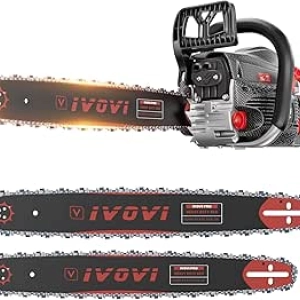 63CC Gas Chainsaw 20" & 18" Bar - 3.7HP Professional Chainsaw for Logging & Tree Cutting