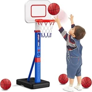 Adjustable Toddler Basketball Hoop 55" - Kids Indoor Outdoor Sport Toy