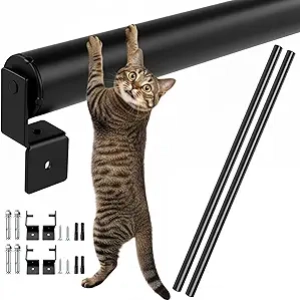 Cat Escape Barrier Fence Roller Topper - 7.68ft Anti-Jump Pet Containment for Patios & Gardens
