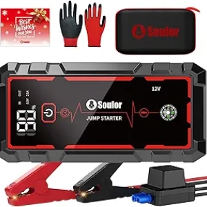 Portable Car Jump Starter 9-in-1 with Power Bank & LED Flashlight