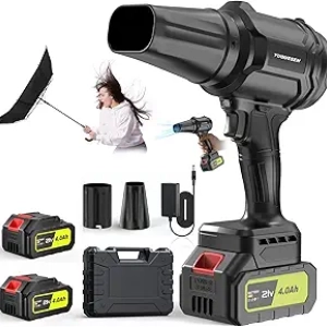 980,000 RPM Cordless Leaf Blower - Lightweight Handheld with 2 Batteries & Charger