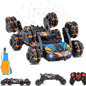 Gesture Control RC Stunt Car - 8-Wheel 360° Flip RC Toy with Hand & Joystick Remote