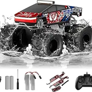 Amphibious RC Monster Truck 4WD Waterproof Remote Control Car for Kids