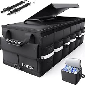 HOTOR Car Trunk Organizer with Removable Cooler Bag - 3 Compartment SUV Storage