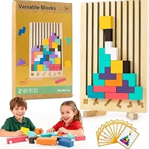 Wooden Montessori Russian Blocks Puzzle - 3D Stacking Toy for Ages 3-6